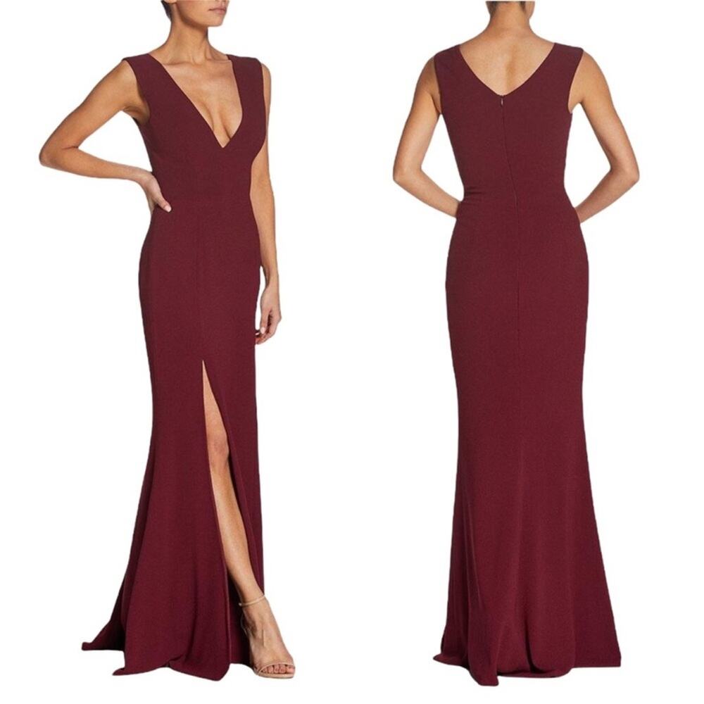 Dress The Population Sandra Maxi Gown in Burgundy L